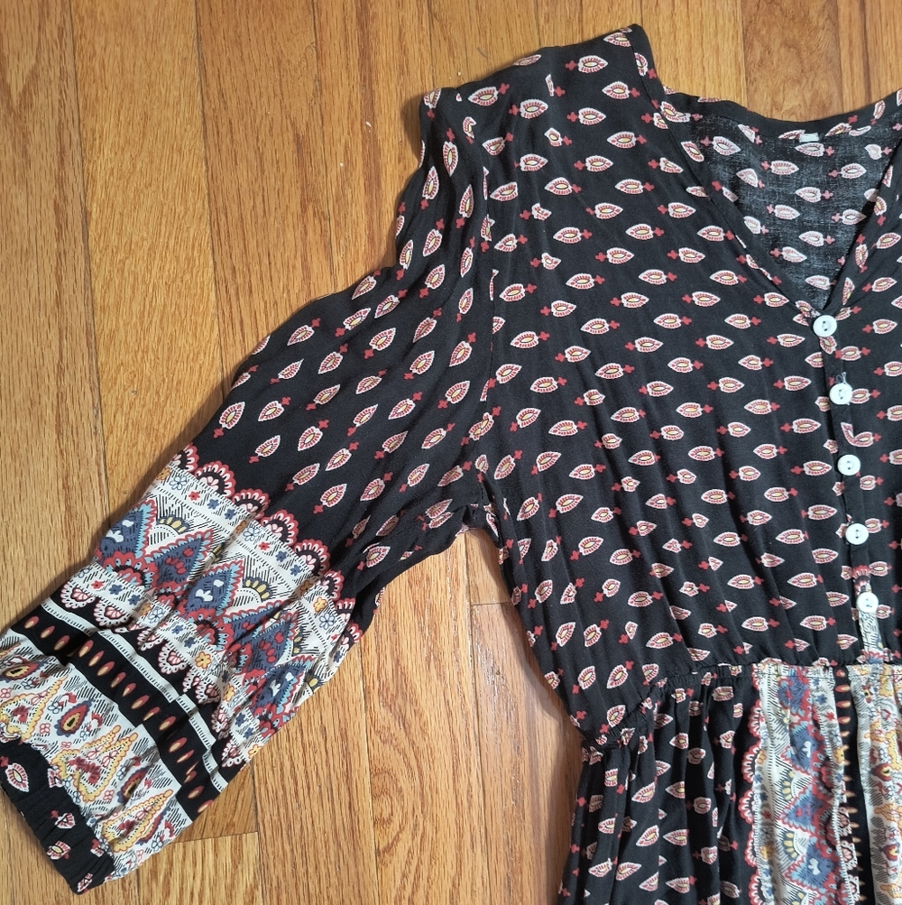 3/$10⭐ Boho Peasant Maxi Dress, Rayon, Women's Small/Medium - Picture 4 of 16